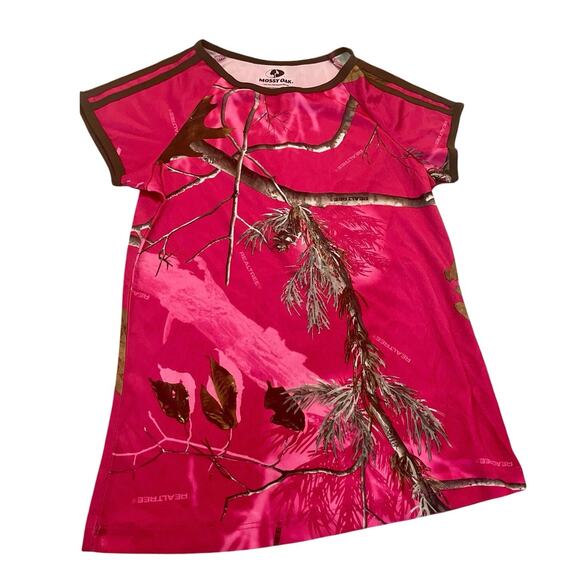 REAL TREE T-SHIRT HOT PINK CAMOUFLAGE SZ S CAMO HUNTING ATHLETIC PERFORMANCE - Picture 1 of 10